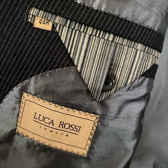 Luca Rossi Blazer Men's 44 L Gray Long Lined Pinstripe Sports Jacket in Excell - Picture 4 of 12